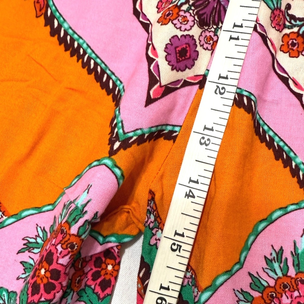 NWT Galita Pants Top Colorful Floral Paisley Print Ruffle 2-Piece Set Size L - Picture 12 of 12